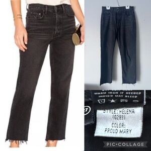 GRLFRND Helena High Rise Straight Crop Ankle Jean Proud Mary Black Sz 27 X 26”